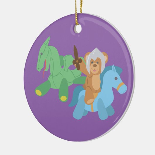 Teddy Bear Knight Keramisch Ornament (Links)