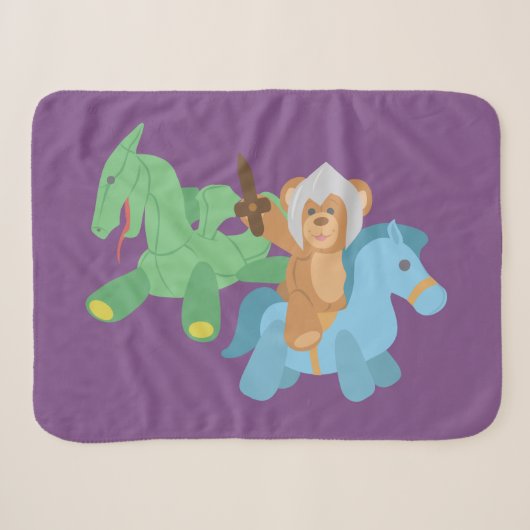 Teddy Bear Knight Sherpa Deken (Voorkant (horizontaal))