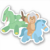 Teddy Bear Knight Sticker (Voorkant)