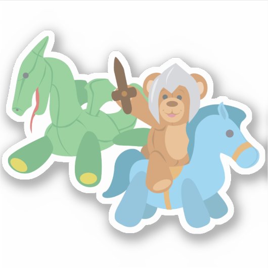 Teddy Bear Knight Sticker (Voorkant)