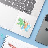 Teddy Bear Knight Sticker (Laptop met iPhone)