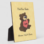 Teddy Bear Knuffels Hart YiaYia Custom Plaque Fotoplaat (Zijkant)