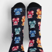 Teddy Bear Krijt Tekenpatroon Zwart Sokken (Top)