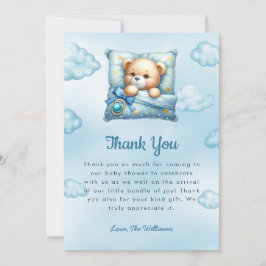 Teddy Bear Kussen Baby shower Dank je kaart