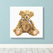 Teddy Bear kwekerij Canvas Print (Insitu (Houten vloer))