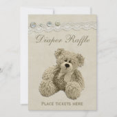 Teddy Bear  Lace Diaper Raffle Sign Kaart (Voorkant)