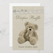 Teddy Bear  Lace Diaper Raffle Sign Kaart (Voorkant / Achterkant)