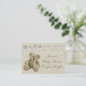 Teddy Bear  Lace Luier Raffle Informatiekaartje (Staand voorkant)