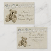 Teddy Bear  Lace Luier Raffle Informatiekaartje (Voorkant / Achterkant)