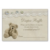 Teddy Bear  Lace Luier Raffle Kaart (Achterkant)