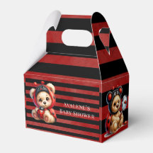 Teddy Bear Ladybug Stripes Meisje Baby shower