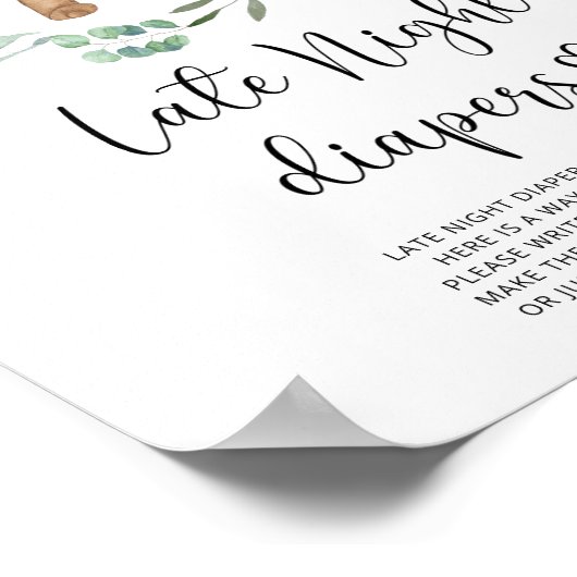 Teddy Bear \ Late night diapers game Poster (Hoek)
