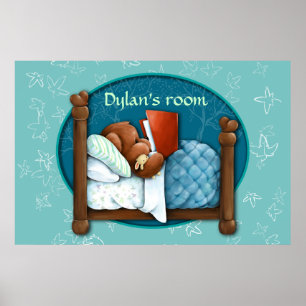 Teddy Bear leest een verhaaltje voor het slapen ga Poster