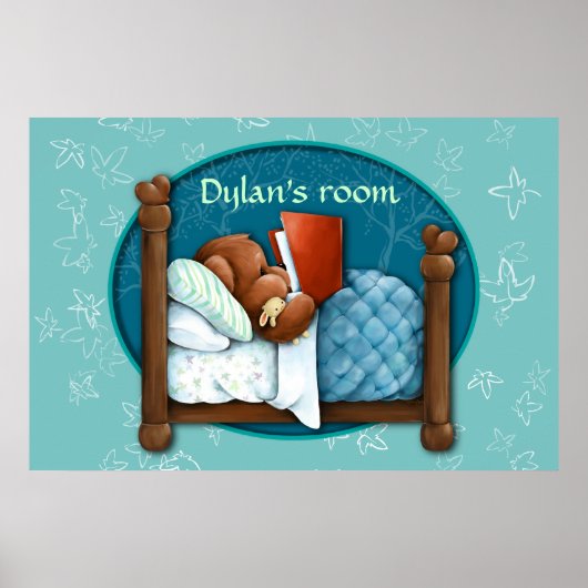 Teddy Bear leest een verhaaltje voor het slapen ga Poster (Voorkant)