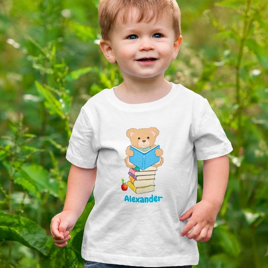 Teddy Bear leest zijn boeken persoonlijk Kinder Shirts
