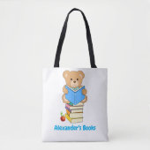 Teddy Bear leest zijn boeken persoonlijk Tote Bag (Voorkant)