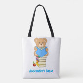 Teddy Bear leest zijn boeken persoonlijk Tote Bag (Achterkant)