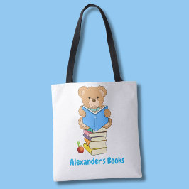 Teddy Bear leest zijn boeken persoonlijk Tote Bag