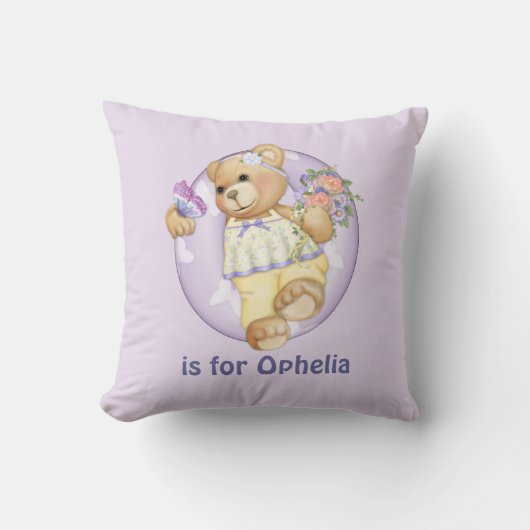 Teddy Bear Letter 0 Monogram Kussen (Voorkant)