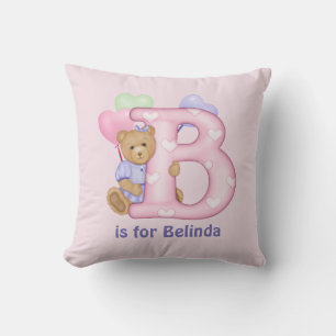 Teddy Bear Letter B Monogram Kussen