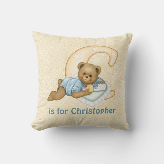 Teddy Bear Letter C Monogram - Aanpassen Kussen (Voorkant)