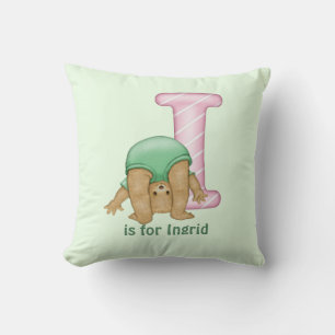Teddy Bear Letter I Monogram Kussen