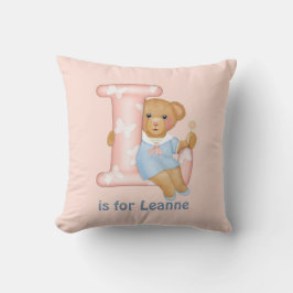 Teddy Bear Letter L Monogram Kussen