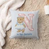 Teddy Bear Letter N Monogram Kussen (Deken)
