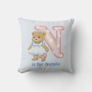 Teddy Bear Letter N Monogram Kussen