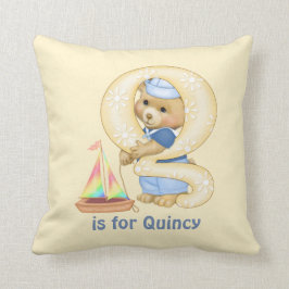 Teddy Bear Letter Q Monogram Kussen