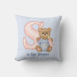 Teddy Bear Letter S Monogram Kussen