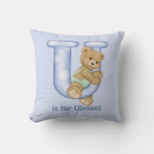 Teddy Bear Letter U Monogram Kussen