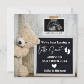 Teddy Bear Letterbord Zwangerschapsaankondiging Kaart (Voorkant)