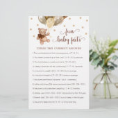 Teddy Bear Leuk Baby Feiten Baby Shower Spel (Staand voorkant)