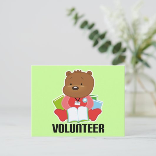 Teddy Bear Library Volunteer Gift Briefkaart (Staand voorkant)