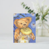 Teddy Bear lichtend insect vuurvliegjes schattig B Briefkaart (Staand voorkant)