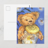 Teddy Bear lichtend insect vuurvliegjes schattig B Briefkaart (Voorkant / Achterkant)