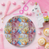 TEDDY BEAR LIEFDE MONOGRAM PARTY PAPIEREN BORDJE (Feest)