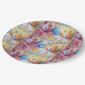 TEDDY BEAR LIEFDE MONOGRAM PARTY PAPIEREN BORDJE (Gekanteld)