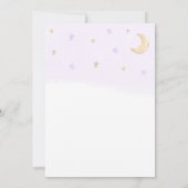 Teddy Bear Lila ballon Clouds Stars Baby shower Kaart (Achterkant)