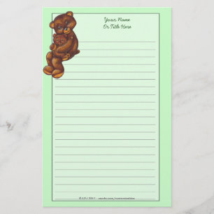 Teddy Bear Lined Stationery Briefpapier