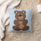 Teddy Bear Linen Blue Kussen (Deken)