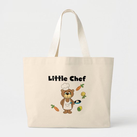 Teddy Bear Little Chef Grote Tote Bag (Voorkant)