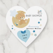 Teddy Bear Love Baby Boy Shower | Bedankjes Labels (Achterkant)