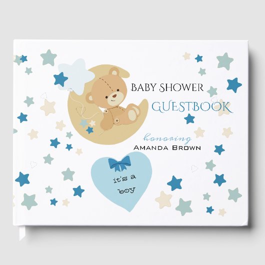 Teddy Bear Love Baby Boy Shower | Gastenboek (Voorkant)