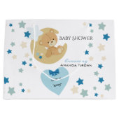 Teddy Bear Love Baby Boy Shower | Groot Cadeauzakje (Voorkant)