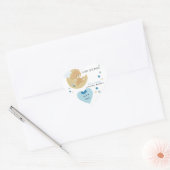 Teddy Bear Love Baby Boy Shower | Hart Sticker (Envelop)