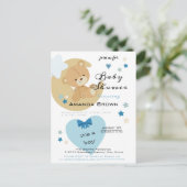 Teddy Bear Love Baby Boy Shower Uitnodiging (Staand voorkant)