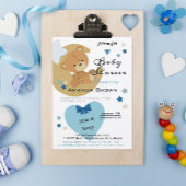 Teddy Bear Love Baby Boy Shower Uitnodiging
