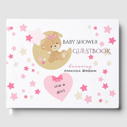 Teddy Bear Love Baby Girl Shower Gastenboek (Voorkant)